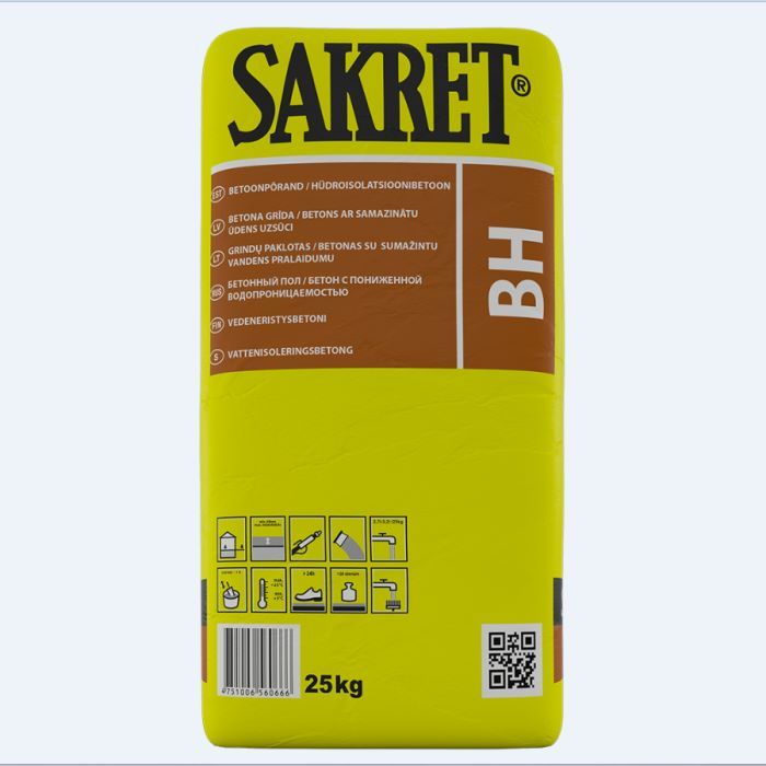 SAKRET BH  betons / klons 40kg agresīvām vidēm un hidrotehniskajiem darbiem
